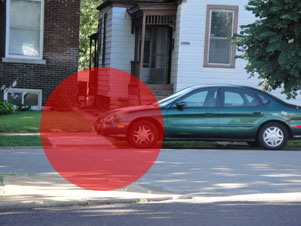 Car blocking ramp.